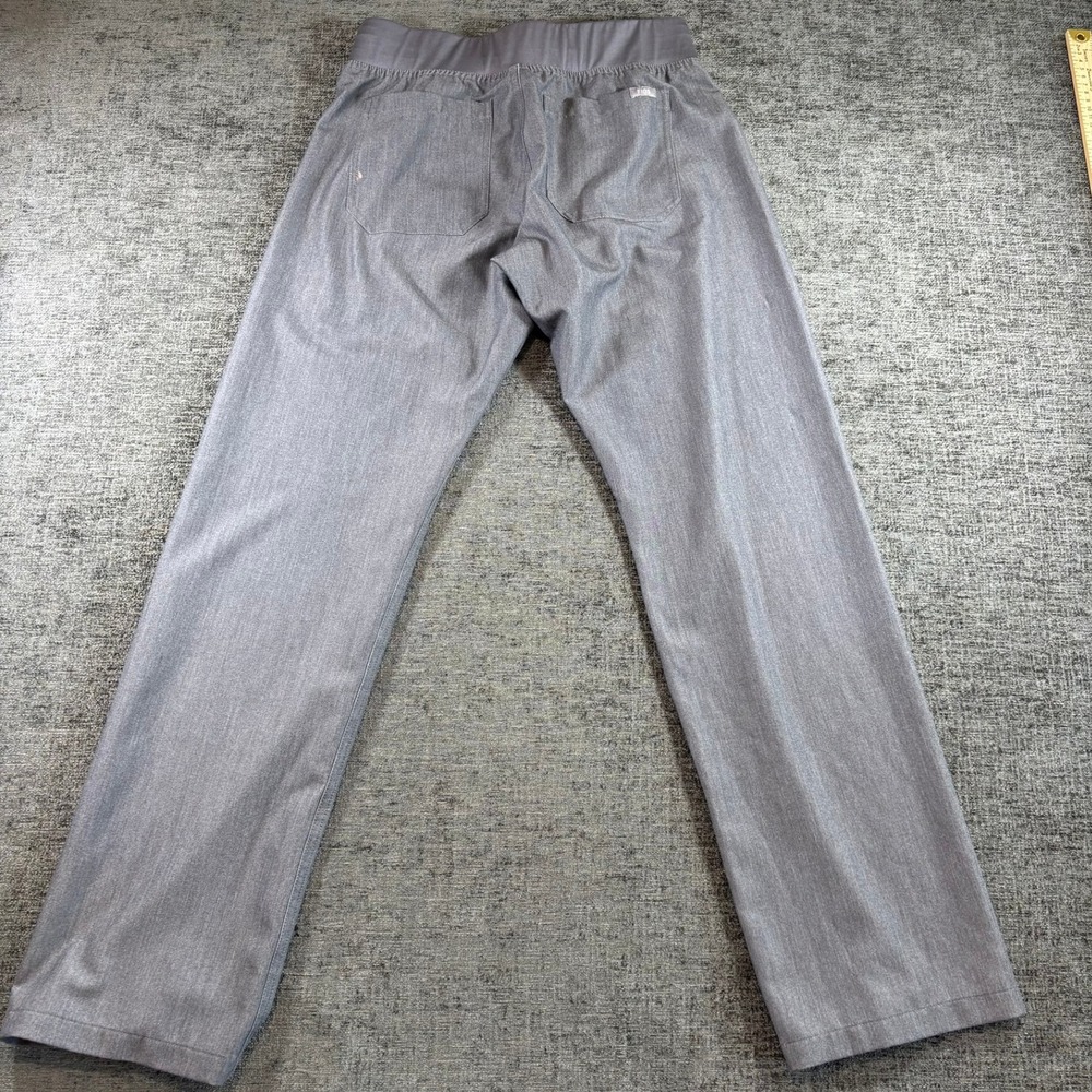 FIGS Scrub Pants Womens XS Grey Technical Collection Teal Drawstring Yoga Waist - Picture 2 of 13